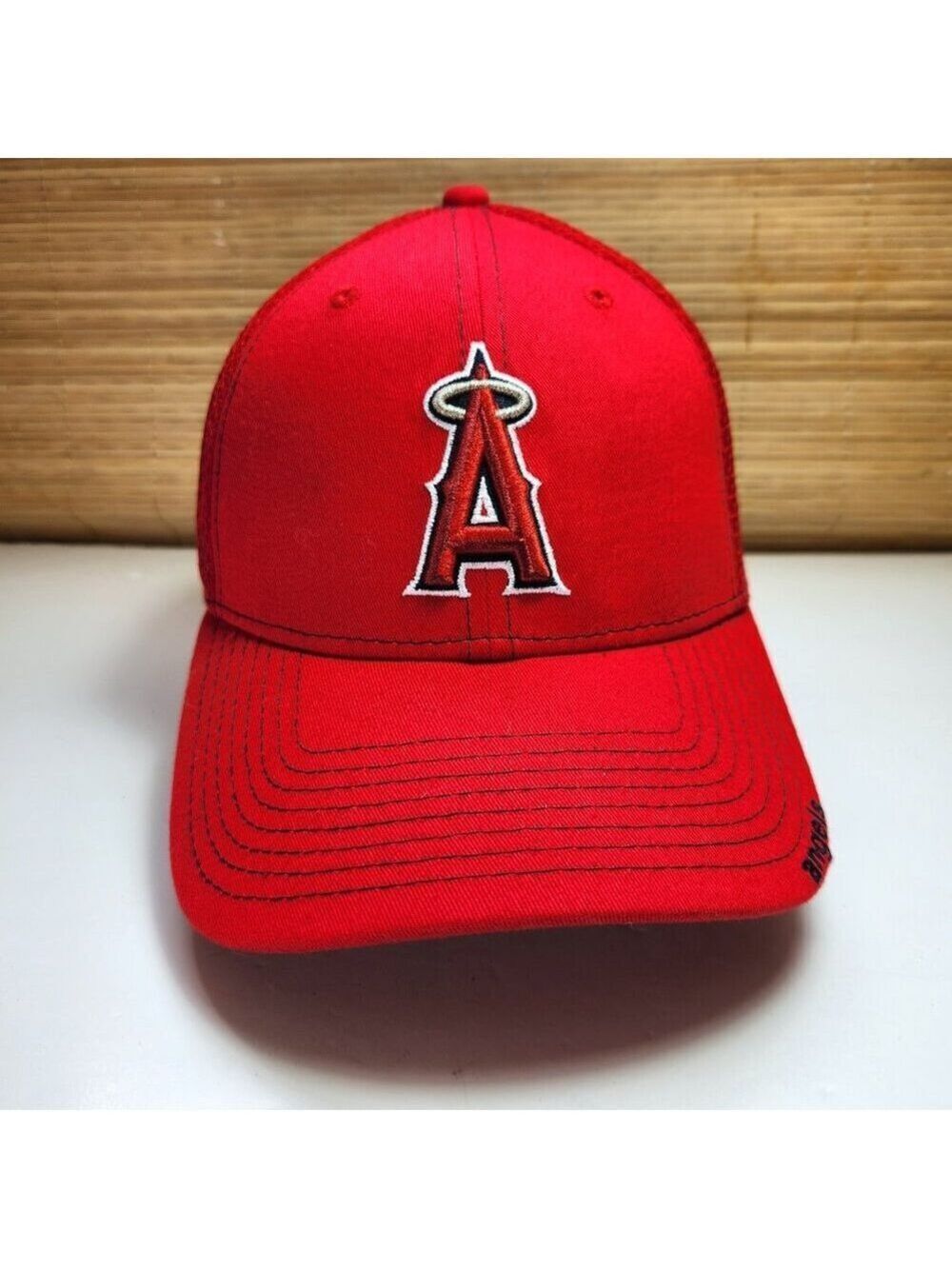 LOS Angeles Angels Hat Cap New Era Red Stretch Medium Large 39Thirty MLB Med/LG